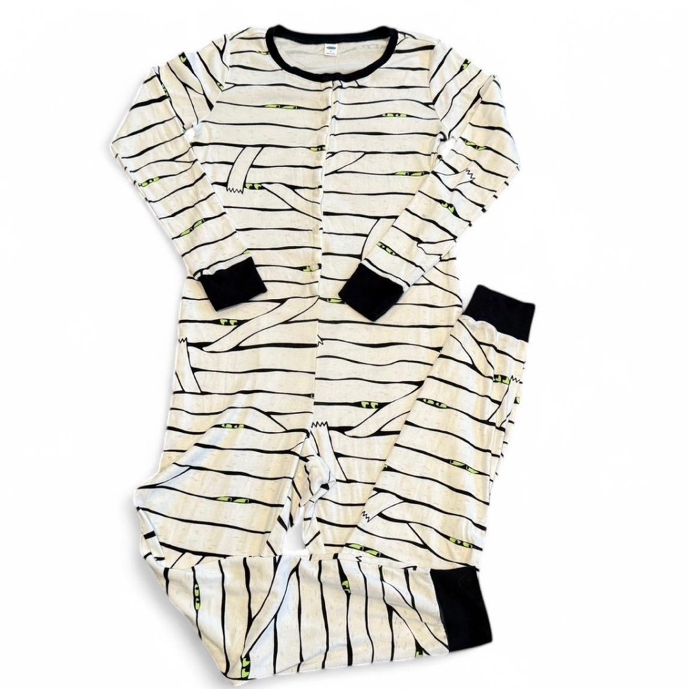 Striped Mummy Halloween Pajama Onesie - Picture 2 of 7